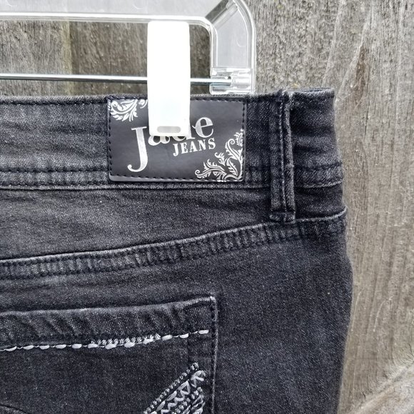 Distressed Black Jade Jeans Embroidered 13 /14 - Picture 9 of 12